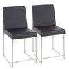 Fuji - Contemporary, High Back Dining Chair (Set of 2) - Black