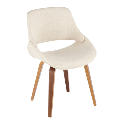 Fabrico - Mid-Century Modern Dining / Chair (Set of 2) - Walnut / Cream