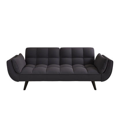Sofa Soft Two Armrests Throw Pillow Pillow Comfortable Fit Apartment Bedroom Small Space - Black