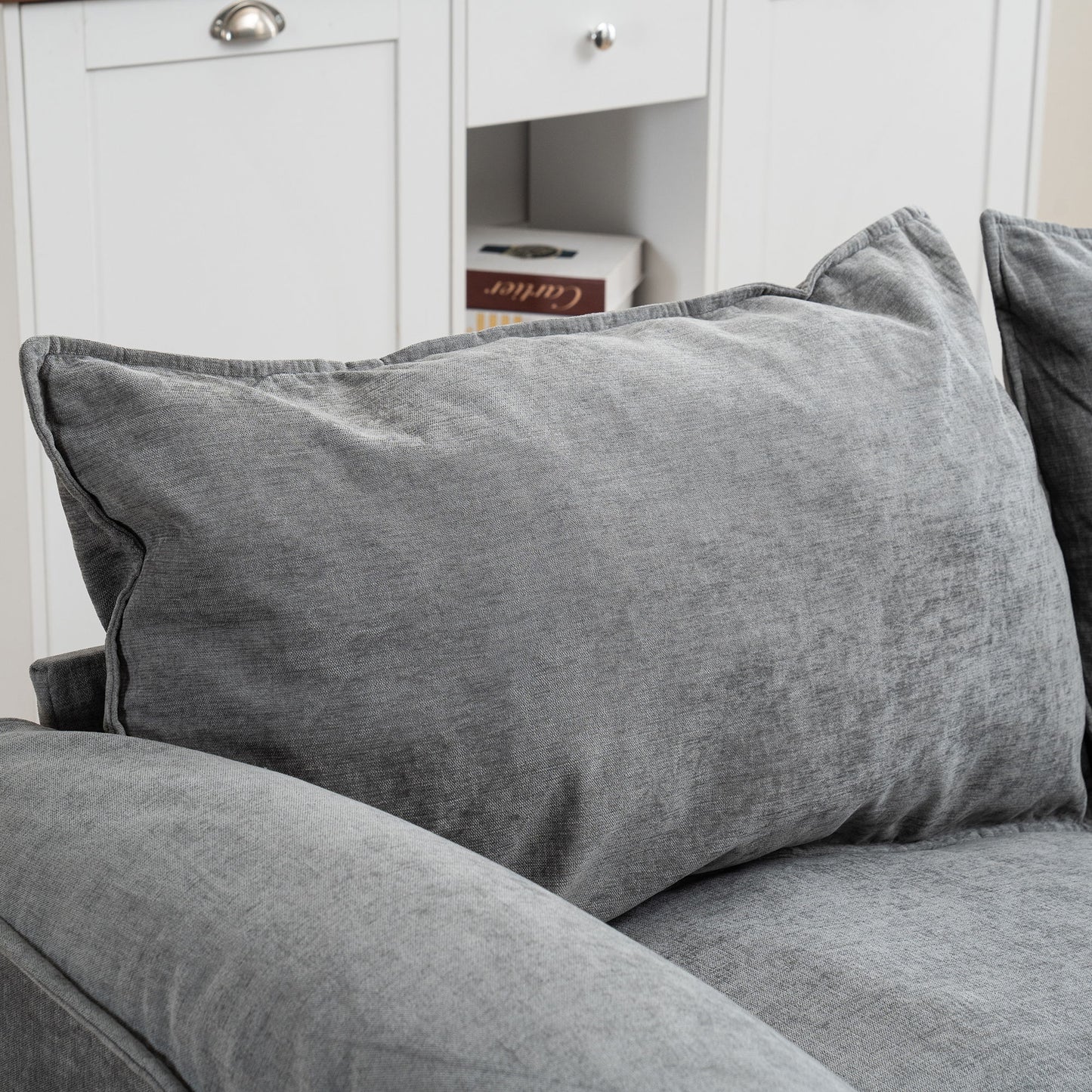 Convertible Combination Sofa, Sofa U Shaped, Sofa With Footstools With Storage - Gray Sofa For Living Room, Living Room 2 Seater Combination Sofa Gray - Gray