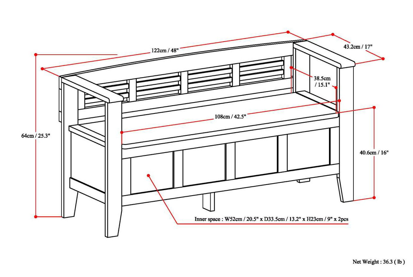 Adams - Entryway Storage Bench - White