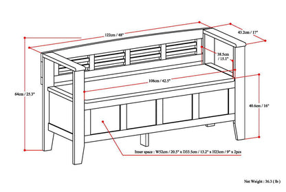 Adams - Entryway Storage Bench - White