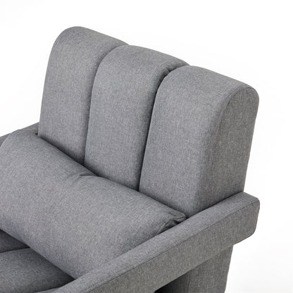Modern Upholstered Accent Chair, Comfortable Linen Fabric With A Pillow For Living Room.Linen - Dark Gray