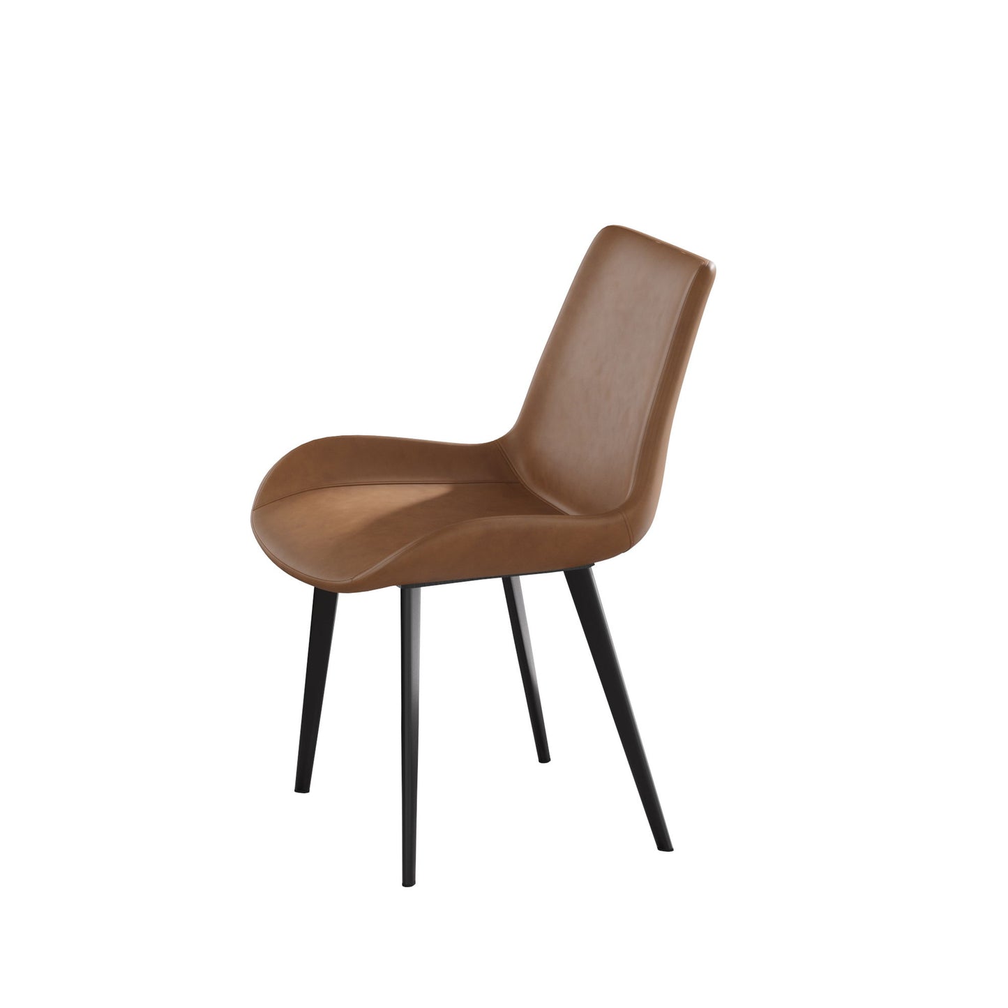 Modern Dining Chair Living Room Metal Leg Dining Chair (Set of 2) - Brown