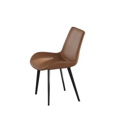 Modern Dining Chair Living Room Metal Leg Dining Chair (Set of 2) - Brown