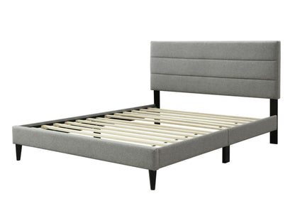 King Sized Channel Bed With USB - Gray