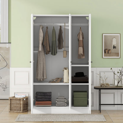 3 Door Shutter Wardrobe With Shelves - White