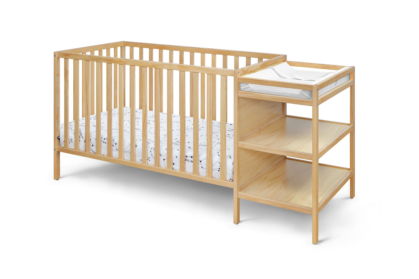 Palmer - 3 In 1 Convertible Crib, Changer Combo - Natural