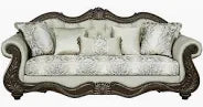 Pierce - Sofa With 5 Pillows - Beige / Cherry