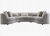 Ivria - Boucle Sectional Sofa With 9 Pillows - Gray