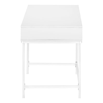 Computer Desk For Home Office, Laptop, Storage Drawers, Versatile Placement - White