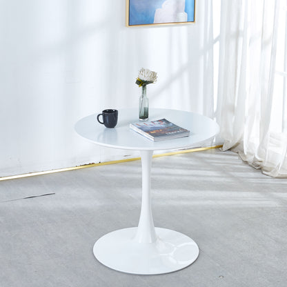 Tulip Table Mid-Century Dining Table For 2-4 People With Round MDF Table Top, Pedestal Dining Table, End Table Leisure Coffee Table - White