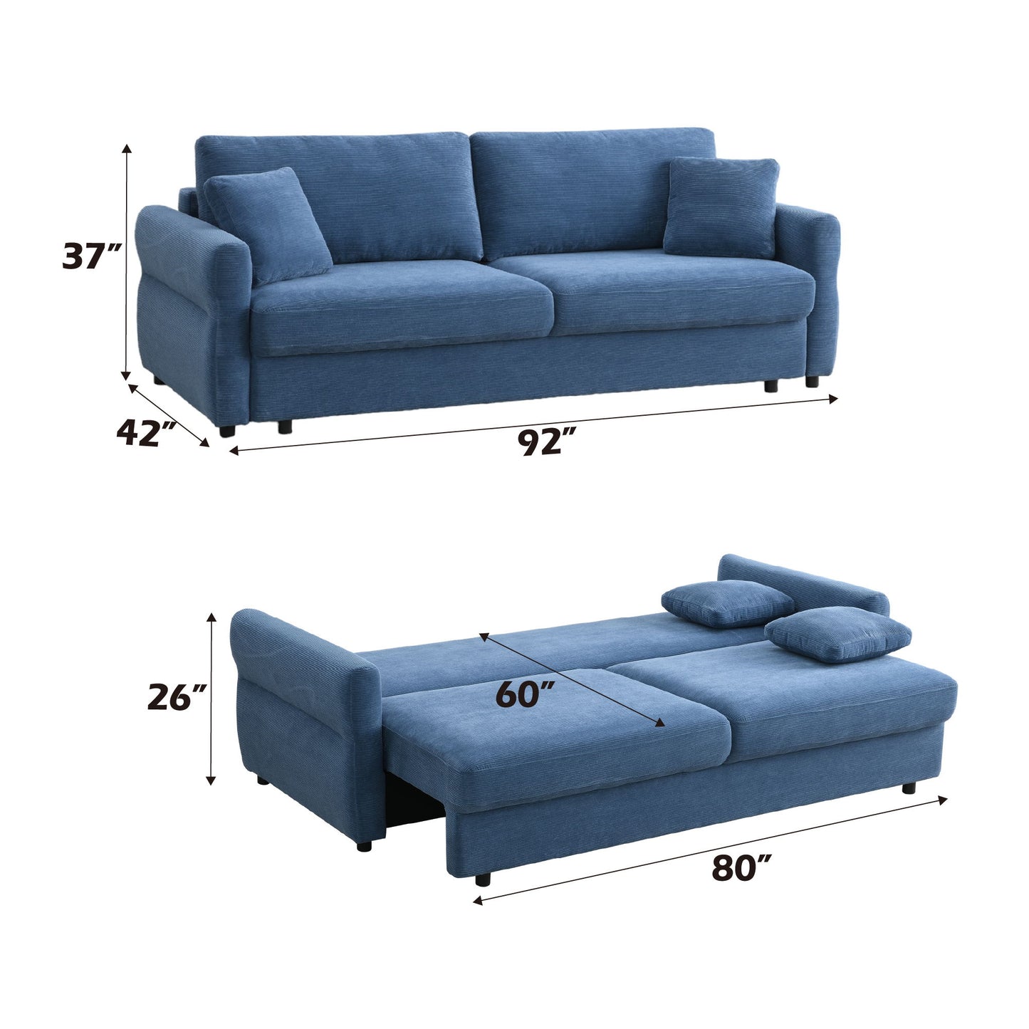 Haran - Pull Out Sleeper With Storage - Blue