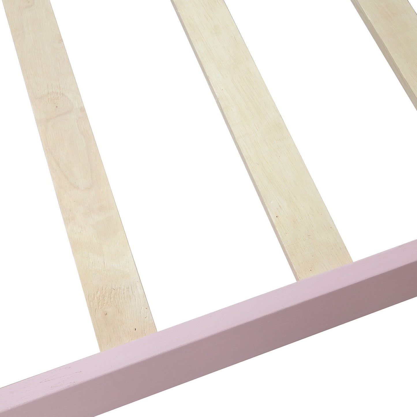 Twin Platform Bed Frame Mattress Foundation With Headboard And Slat Support - Pink