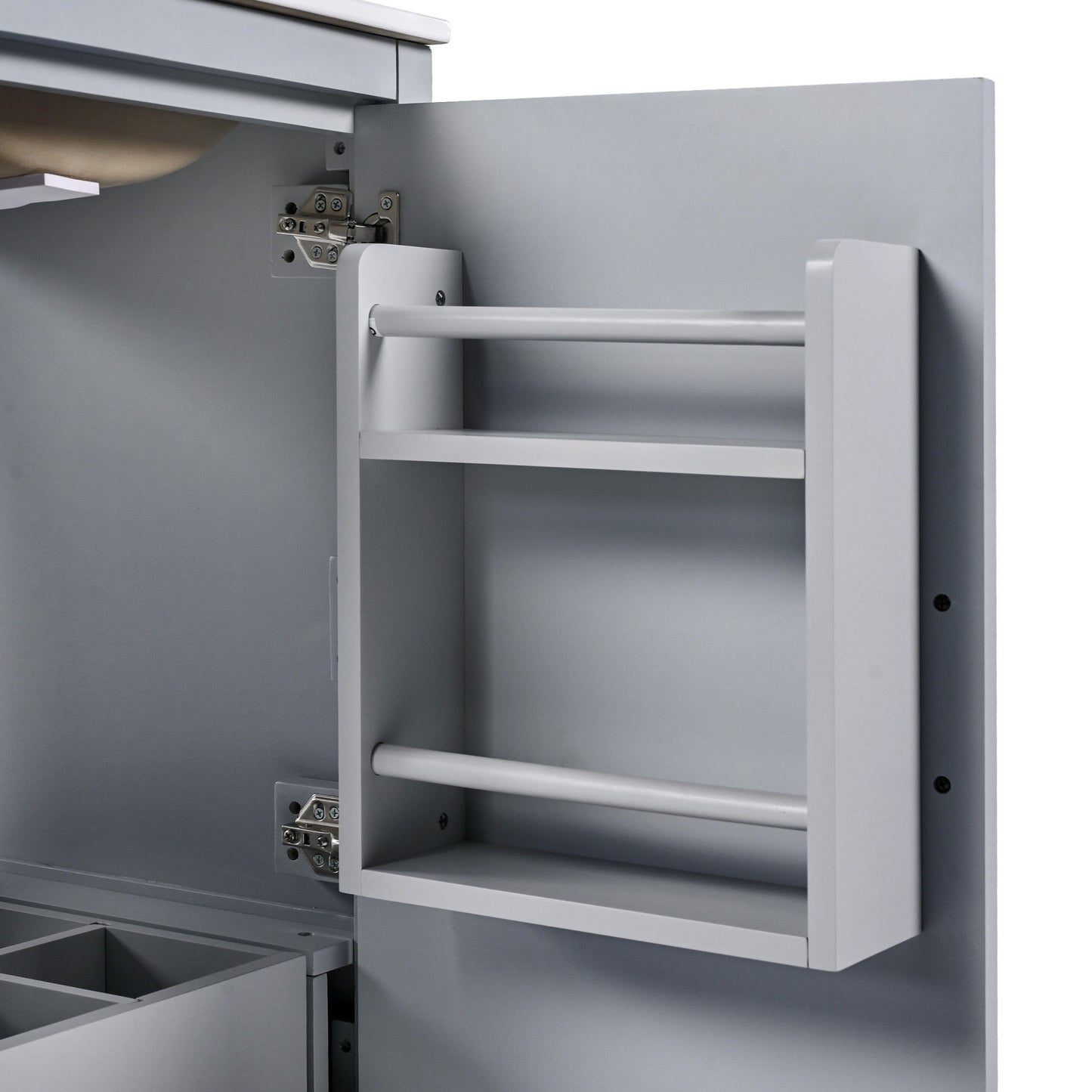 Modern 20.3" Bathroom Vanity With Sink And Functional Storage - Gray
