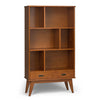 Draper - Mid Century Wide Bookcase And Storage Unit - Teak Brown