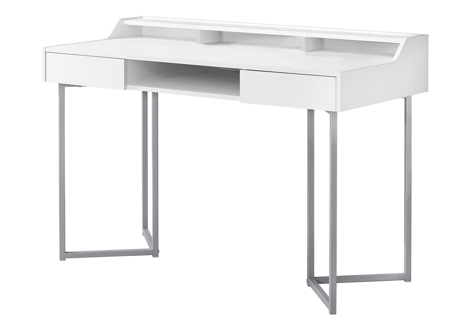 Computer Desk For Home Office, Storage Drawers, Versatile Placement - White