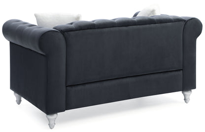 Stylish Contemporary Loveseat - Black