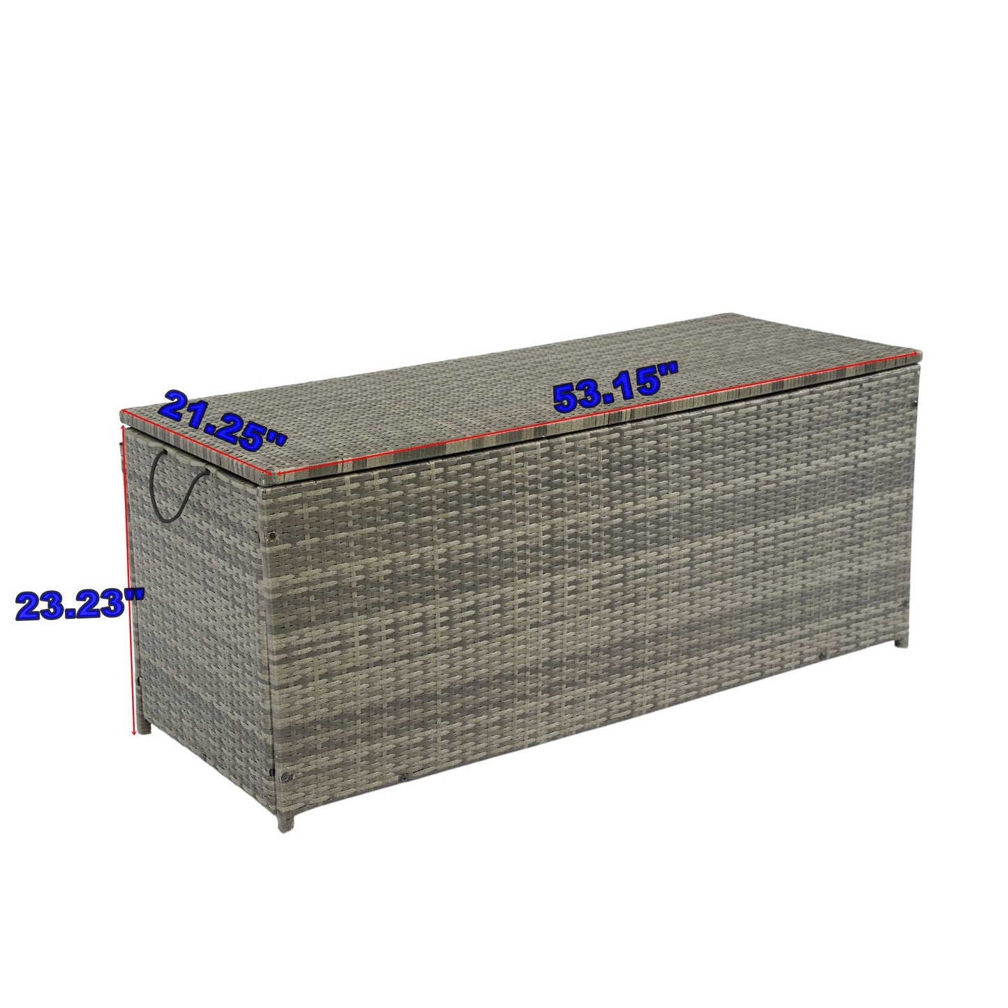 Outdoor Storage Box, 113 Gallon Wicker Patio Deck Boxes With Lid, Outdoor Cushion Storage For Kids Toys, Pillows, Towel, Wicker - Gray