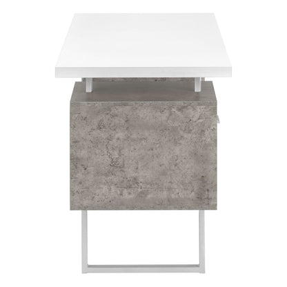 Computer Desk For Home Office, Laptop, Left, Right Set - Up, Storage Drawers, Modern - White