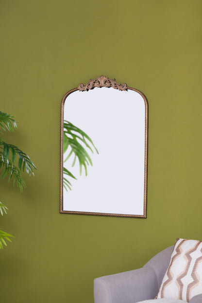 Arch Mirror, Baroque Inspired Wall Decor For Bathroom Bedroom Living Room - Gold