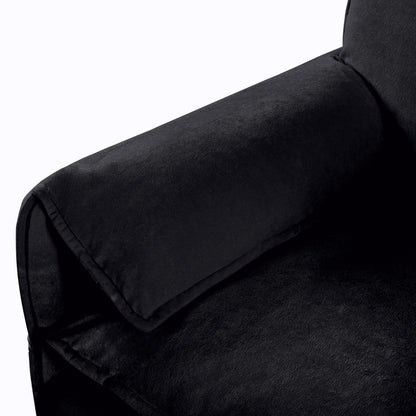 Oversized Deep Seat Luxury 2 Piece Sofa Set, Modern Chenille Comfy Cloud Couches For Living Room Office - Black