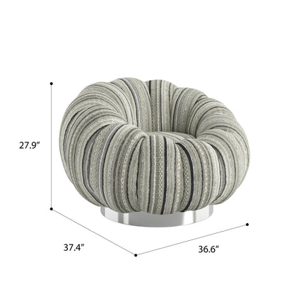 Lillie - Stripe Pumpkin Swivel Accent Chair - Black