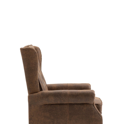 Modern Wood Frame Armchair With Sturdy Wood Legs And Microsuede Upholstery For Living Room