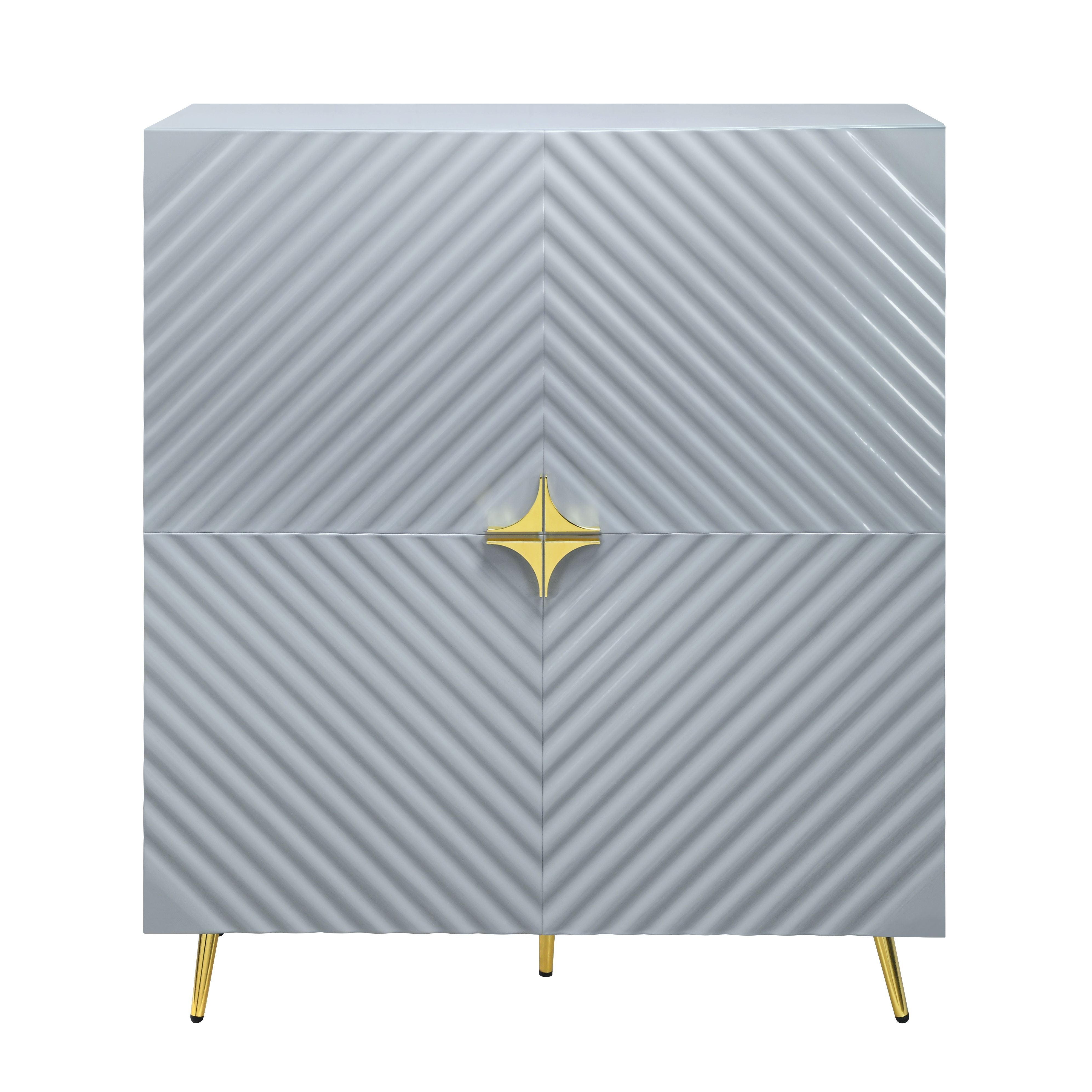Gaines - High Gloss Accent Cabinet - Gray