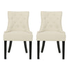 Cheney - Contemporary Dining Chair (Set of 2) Tufted Fabric Upholstery - Beige