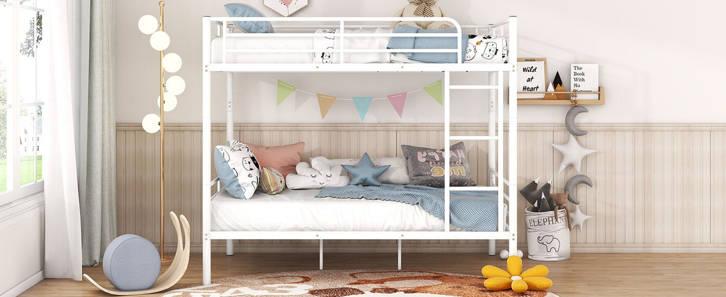Full Over Full Metal Bunk Bed - White