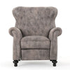 Accented Push Back Recliner Chair With Rolled Arms, Cocooning Comfort - Brown Gray