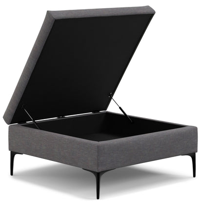Rebecca - Multifunctional Coffee Table Storage Ottoman With Lift Up Lid - Gray
