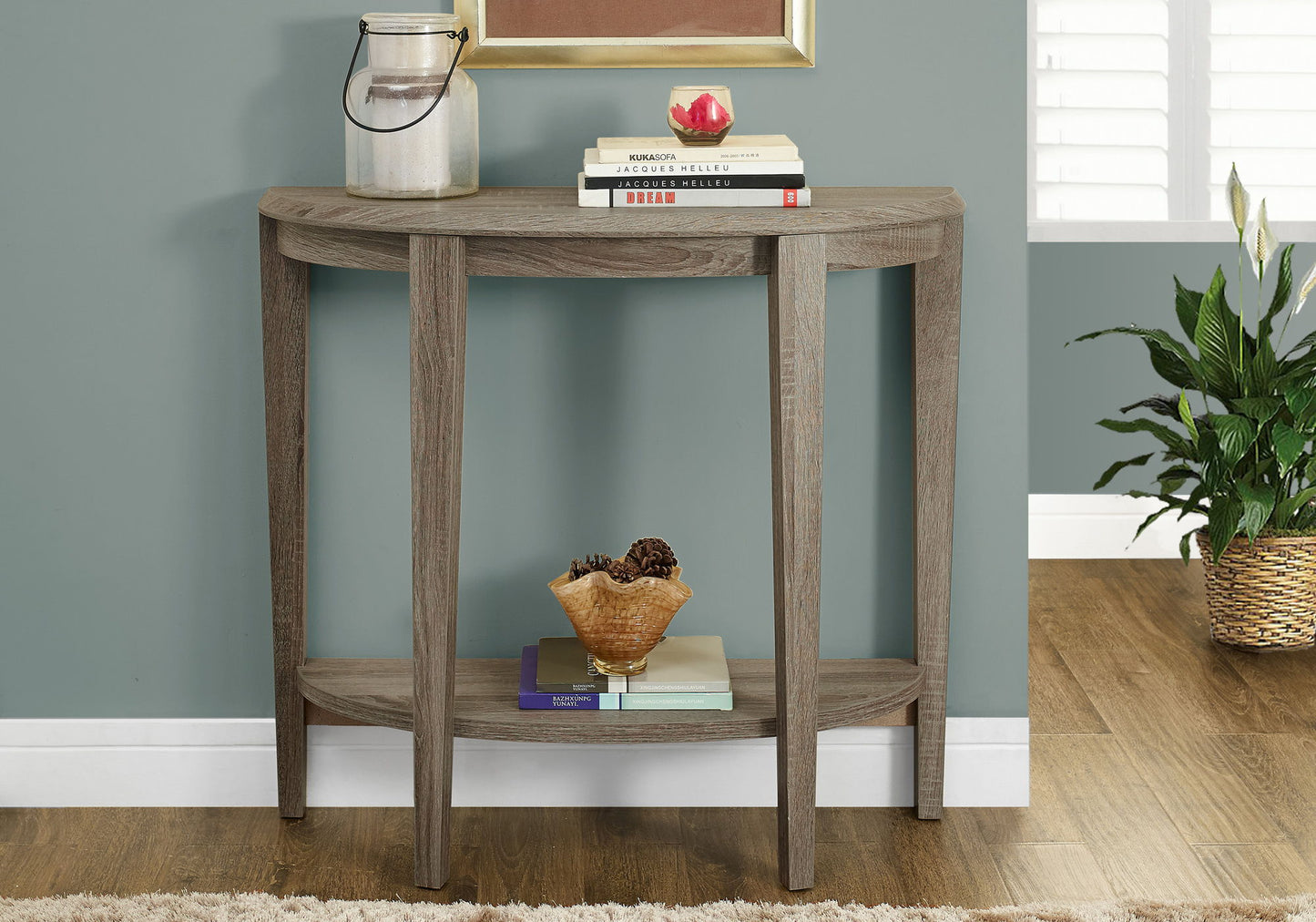 Accent Console Table For Entryway, Contemporary And Modern - Taupe
