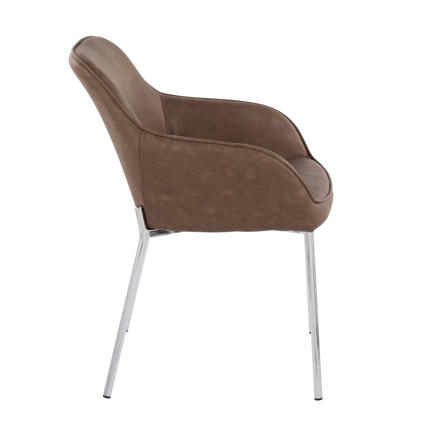 Daniella - Contemporary Dining Chair (Set of 2) - Chrome / Espresso
