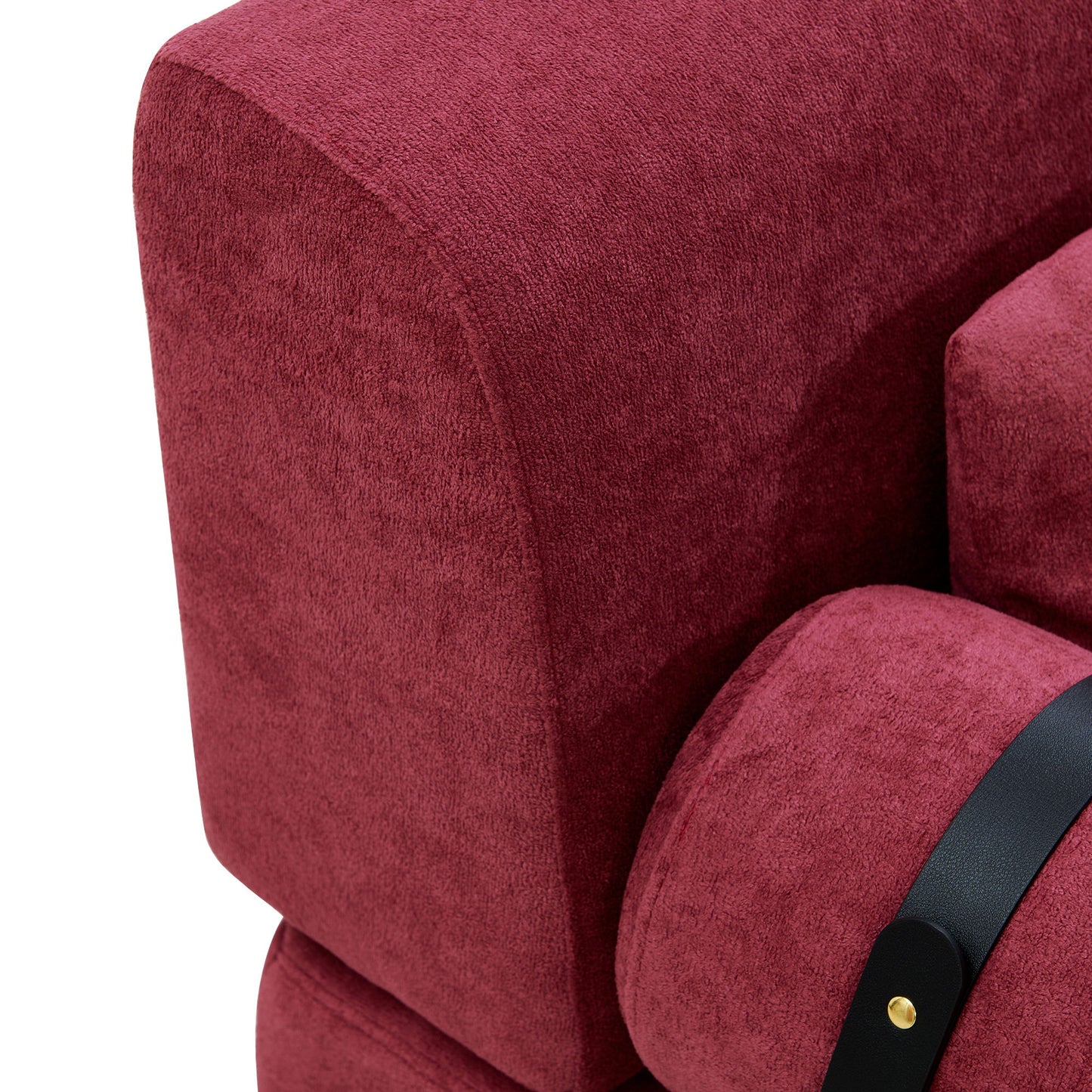 Modern Loveseat Sofa 59" Sofa Couch 2 Seater With USB Ports, Unique Cylindrical Armrests - Red