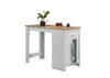 Alonzo - Small Space Counter Height Dining Table With Cabinet And Drawer Storage - Oak And White