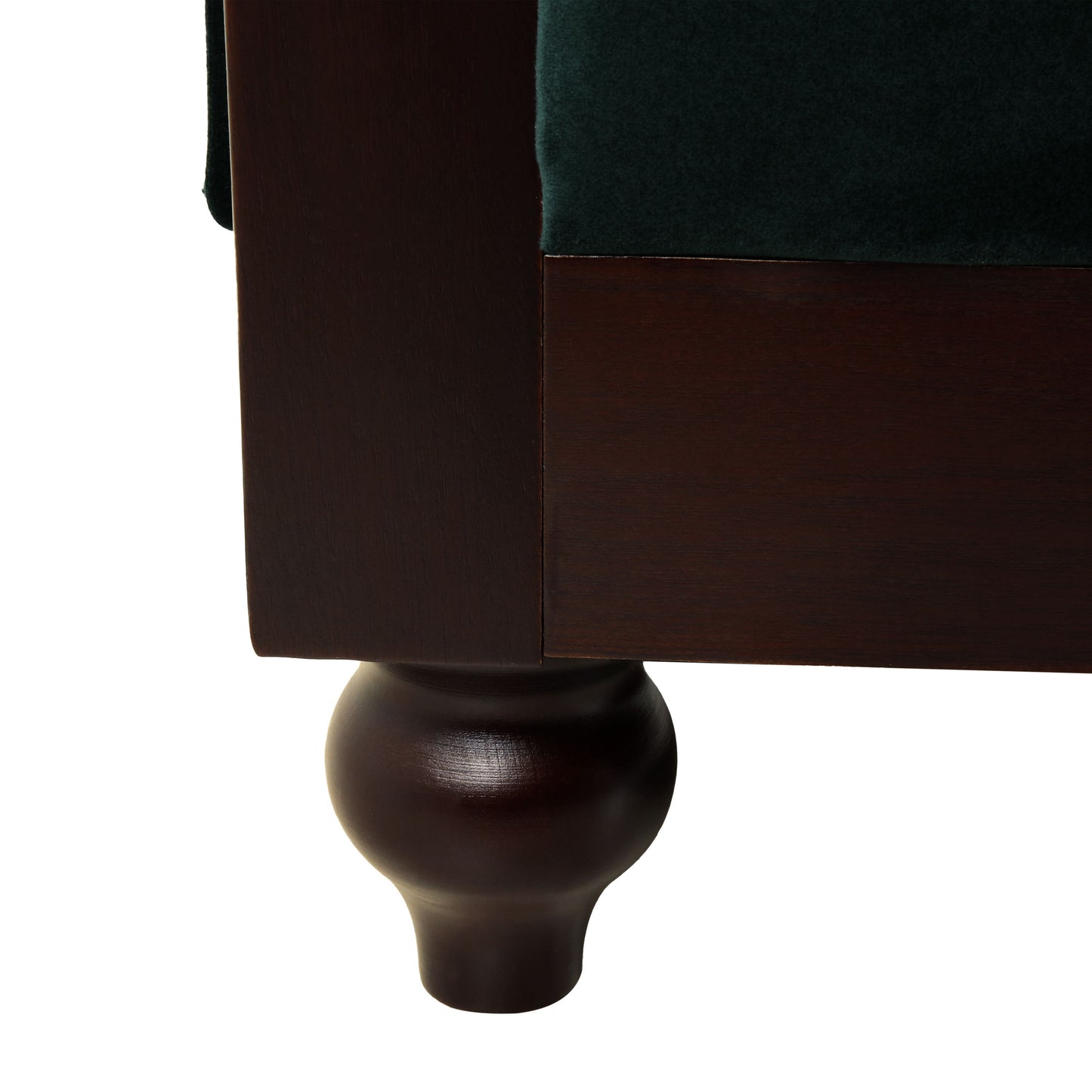 Chesterfield Velvet Loveseat Sofa 2 Person Rolled Arm Upholstered Couch - Forest Green