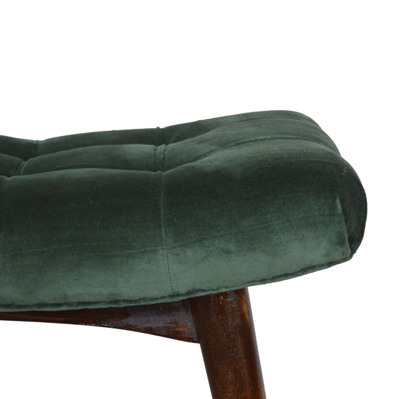 Velvet Curve Bench - Emerald