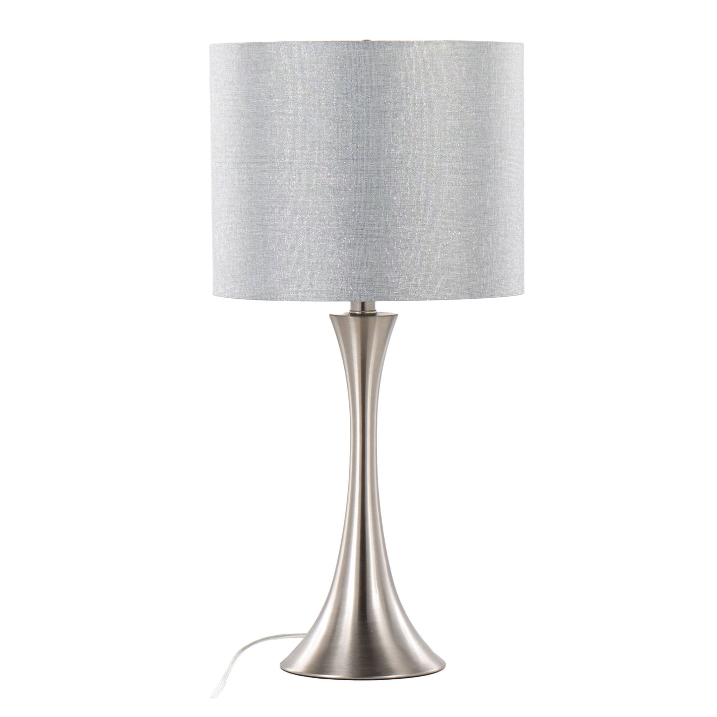 Lenuxe - Contemporary Table Lamp (Set of 2) - Nickel / Gray Sparkly / Silver Metallic Threading