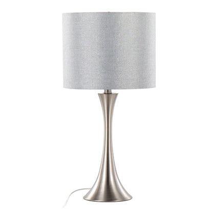 Lenuxe - Contemporary Table Lamp (Set of 2) - Nickel / Gray Sparkly / Silver Metallic Threading