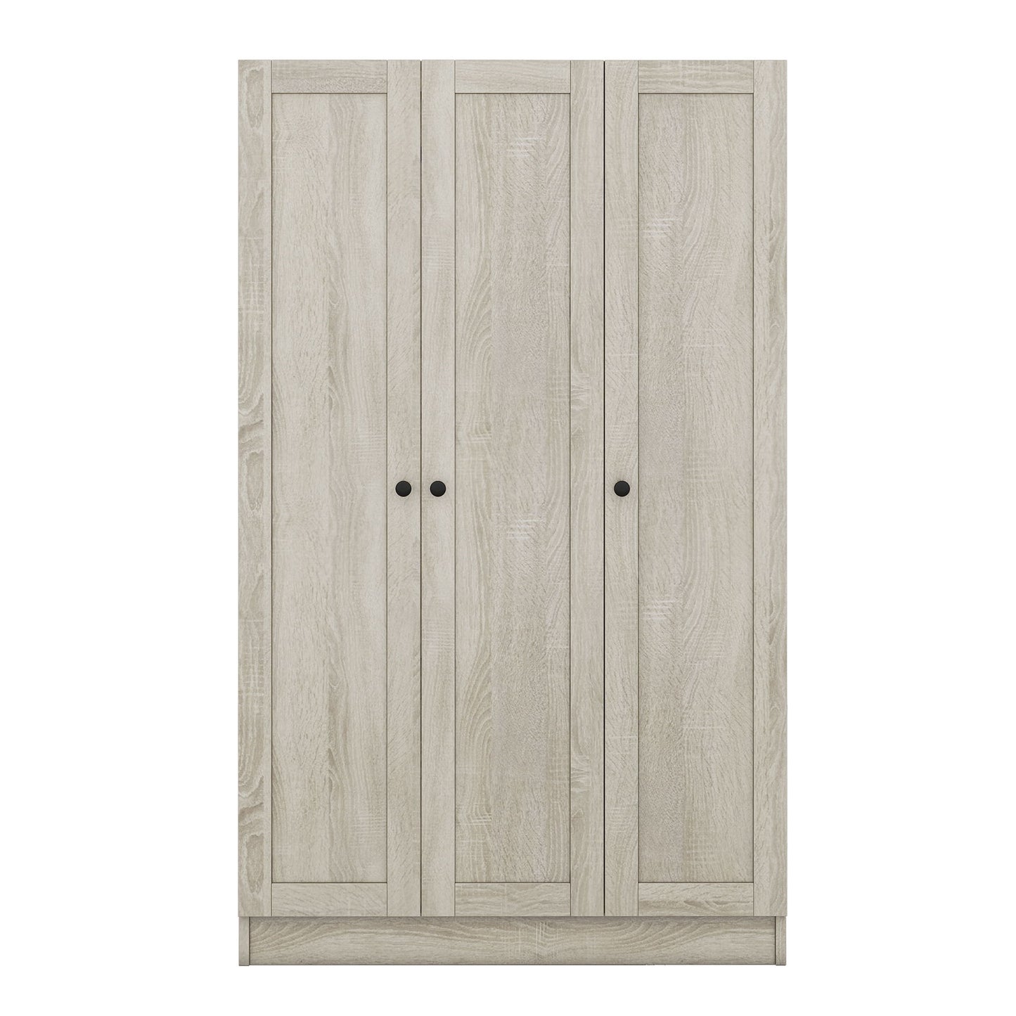 3 Door Shutter Wardrobe With Shelves - Gray