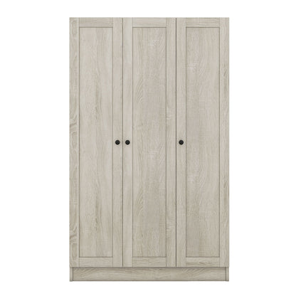 3 Door Shutter Wardrobe With Shelves - Gray