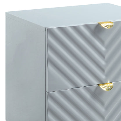 Gaines - High Gloss Nightstand - Gray