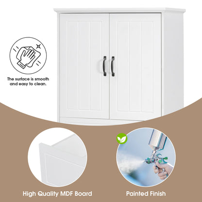 Modern Bathroom Storage Cabinet With 2 Laundry Baskets, 1 Drawer, Adjustable Shelf - White
