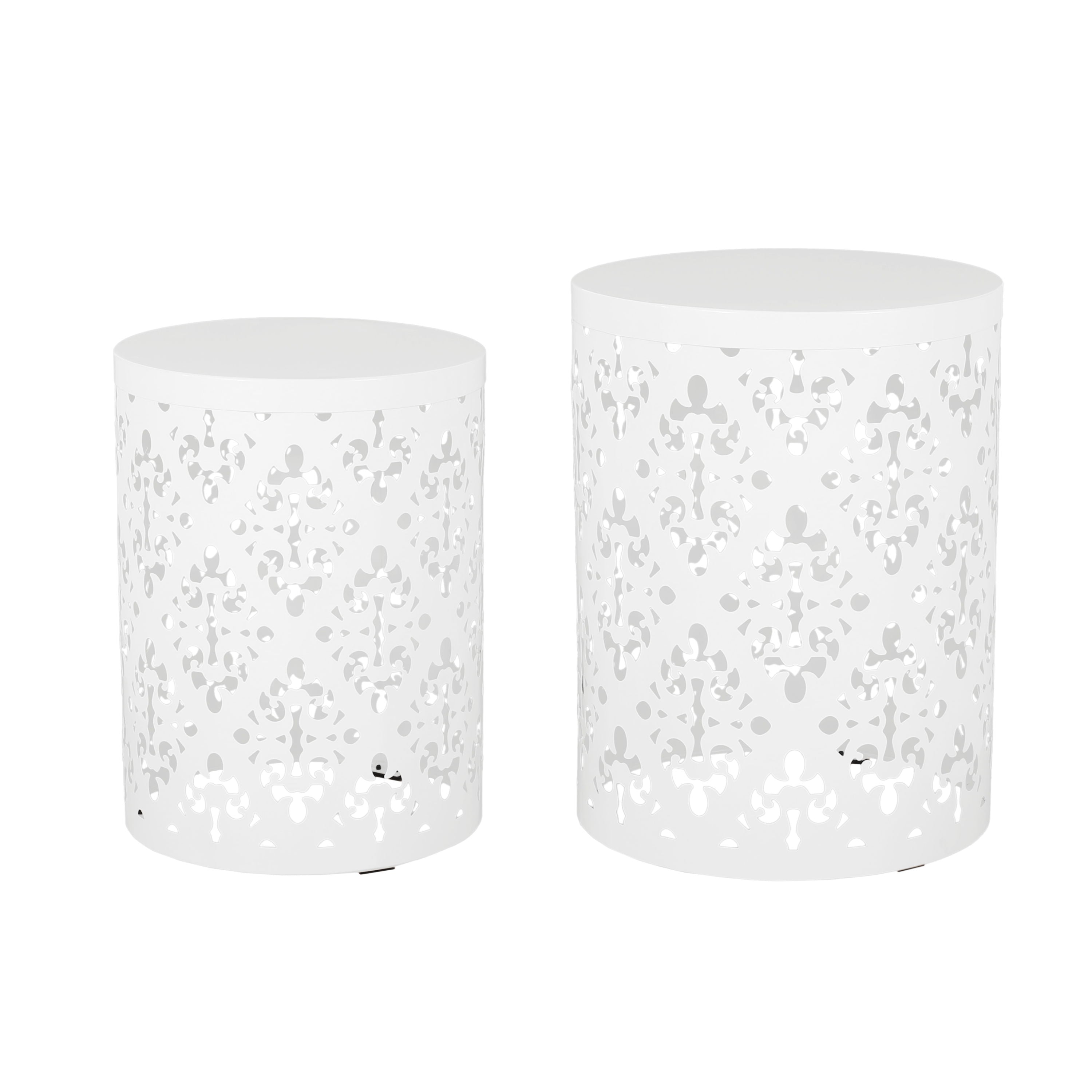 Metal (Set of 2) End Table - White