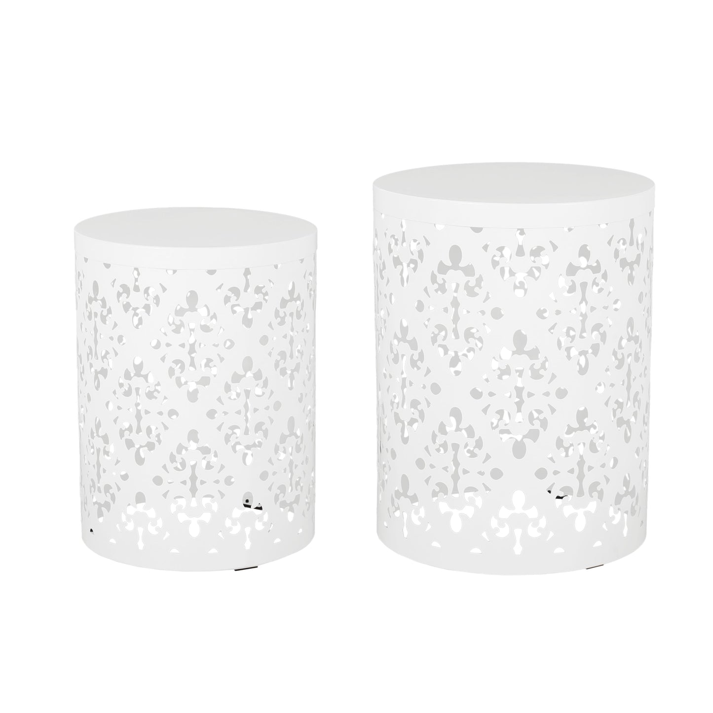 Metal (Set of 2) End Table - White
