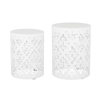 Metal (Set of 2) End Table - White