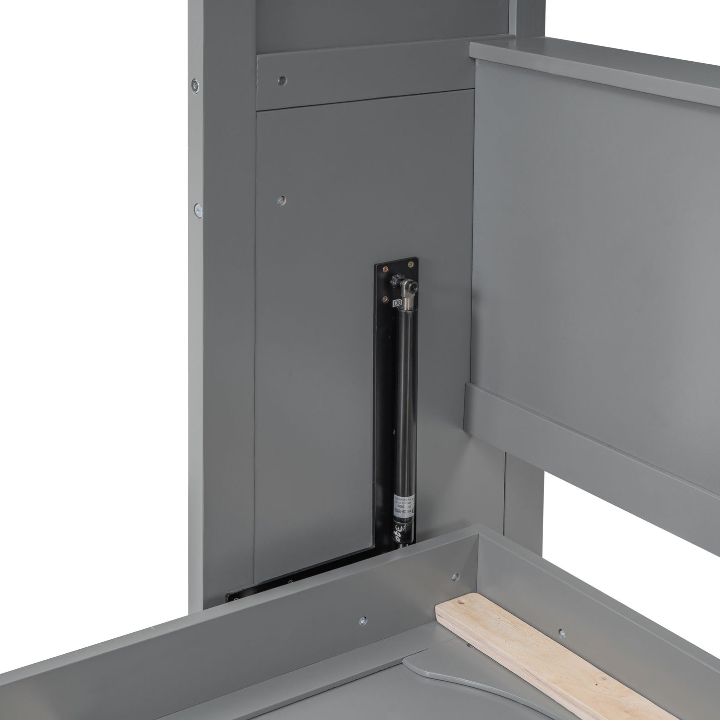 Full Size Murphy Wall Bed & Shelves - Gray