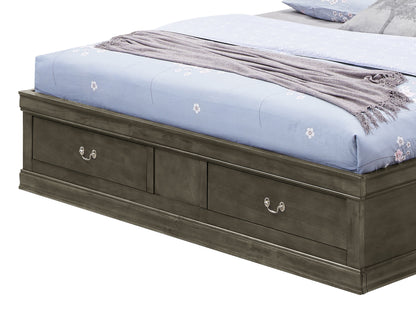 Louis Phillipe - Full Storage Bed - Gray